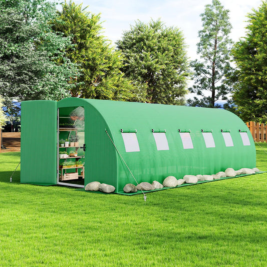 AMERLIFE 20x10 FT Walk-in Tunnel Greenhouse, Sprinkler System, PE Cover
