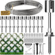 Acemaker Wire Trellis for Climbing Plants Outdoor, 12-Set Wall Wire Trellis Kit with 1/8in x 53ft Stainless Steel Cable, T316 Espalier System for Fence and Garden DIY Projects