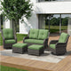 5 Piece Outdoor Wicker Patio Furniture Set, Outdoor Swivel Rocker Patio Chairs Set with Thickened Olefin Cushions, High Back and Deep Seating, Hand-Woven PE Rattan for Porch, Deck