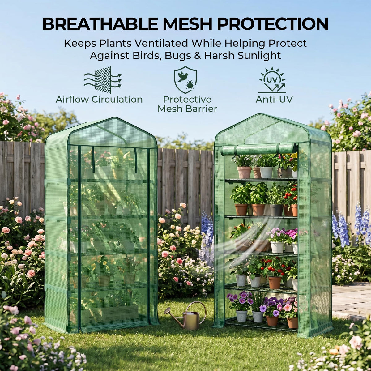 Worth Garden 5 Tier Mini Sun Shade Greenhouse - 75'' H x 27'' L x 19'' W