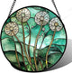 AMDERVEN Stained Glass Window Hanging, Green Abstract Lotus Leaves Tree Sun Catcher for Window Door Home Decor Plant Suncatcher Christmas Mother's Day Birthday Gifts for Women Men Mom Nana 11.8 in