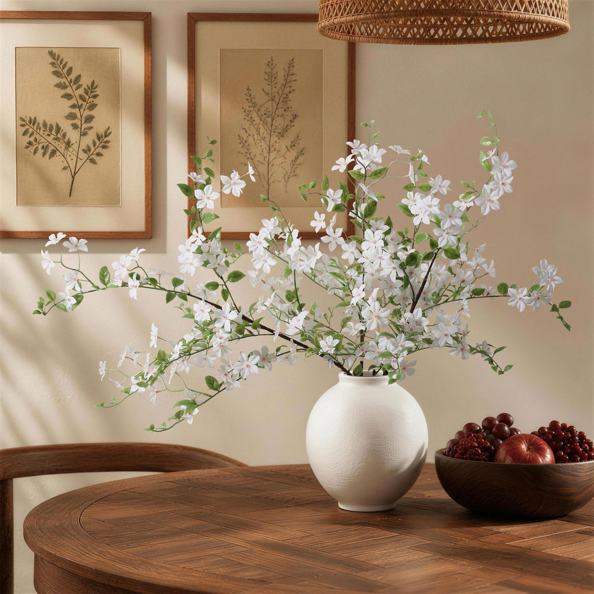 Fake Flowers, 3 Pcs Artificial Flowers Greenery Stems Faux Greenery Stems Branches for Vases Realistic Silk Real Touch Spring Greenery Stems Bulk Bedroom Office Wedding Table Summer Home Decor