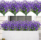 AmyHomie 20 Bundles Artificial Flowers for Outdoor Outside Spring Summer Decoration UV Resistant Faux Flowers No Fade Fake Plastic Plants Garden Porch Window Box Decorating