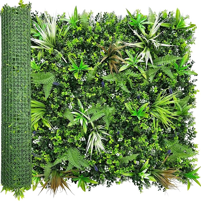 ODTORY Artificial Boxwood Topiary Hedges Panels: 40'' x 120'' UV-Protected Privacy Faux Grass Wall Backdrop Fence Screen for Patio, Balcony, Garden, Backyard Indoor Outdoor Green Decor