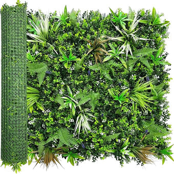 ODTORY Artificial Boxwood Topiary Hedges Panels: 40'' x 120'' UV-Protected Privacy Faux Grass Wall Backdrop Fence Screen for Patio, Balcony, Garden, Backyard Indoor Outdoor Green Decor