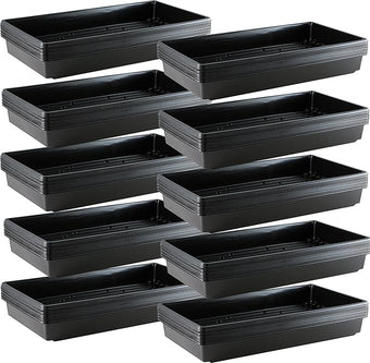 Yield Lab 10x20 Inch Black Plastic 100 Pack Plant Propagation Tray – Growing Trays for Garden, Planting, Seedling, Soil & Hydroponic Horticulture - Microgreen Trays Grow Plants - No Drain Holes