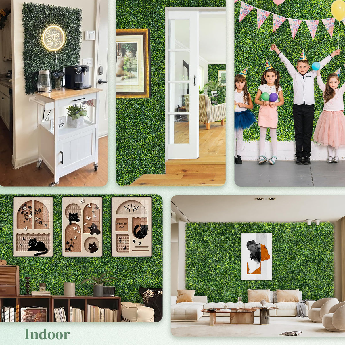 ODTORY Artificial Boxwood Roll Panel 96X120 in (80 sqft) Greenery Backdrop