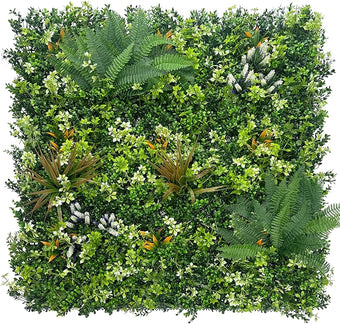 ODTORY Artificial Grass Boxwood Hedges Wall Panels: 20"x20" 12P UV-Anti Faux Greenery Fake Ivy Leaves Privacy Fence Screen Backdrop for Garden Covering Privacy, Outdoor Indoor Decor