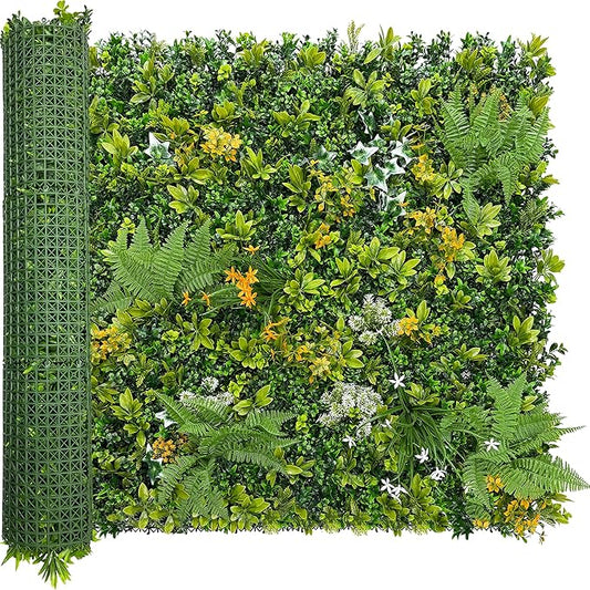 ODTORY Artificial Boxwood Hedges Panels Roll:40'' x 120'' UV-Anti Faux Greennery Grass Wall Privacy Backdrop Fence Screen for Garden Fence Covering Privacy, Outdoor Indoor Home Decor