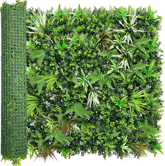 ODTORY Artificial Boxwood Topiary Hedges Panels: 54'' x 120'' UV-Protected Privacy Faux Grass Wall Backdrop Fence Screen for Patio, Balcony, Garden, Backyard Indoor Outdoor Green Decor