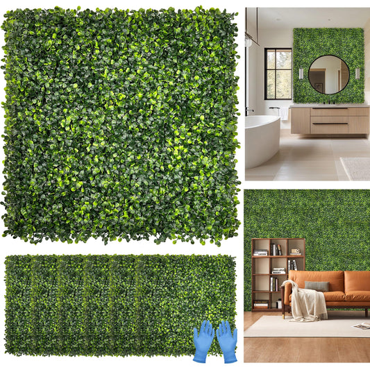 DMGarden 10"x10" 16 Pieces Artificial Greenery Boxwood Privacy Fence Screen