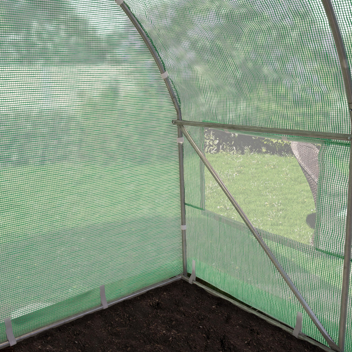 TOOLPORT 10x20 ft Tunnel Greenhouse, 180g PE Cover, Green Transparent