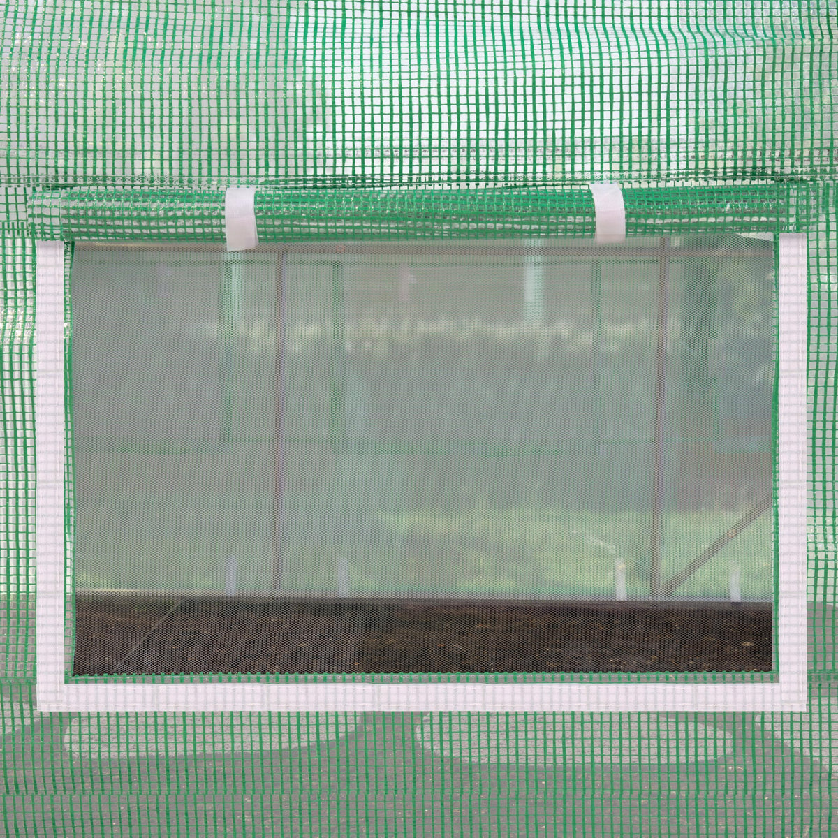 TOOLPORT 10x20 ft Tunnel Greenhouse, 180g PE Cover, Green Transparent