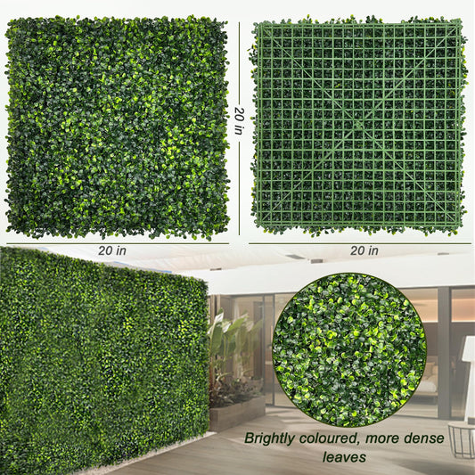 DMGarden 20"x20" 6 Pieces Artificial Greenery Boxwood Privacy Fence Screen